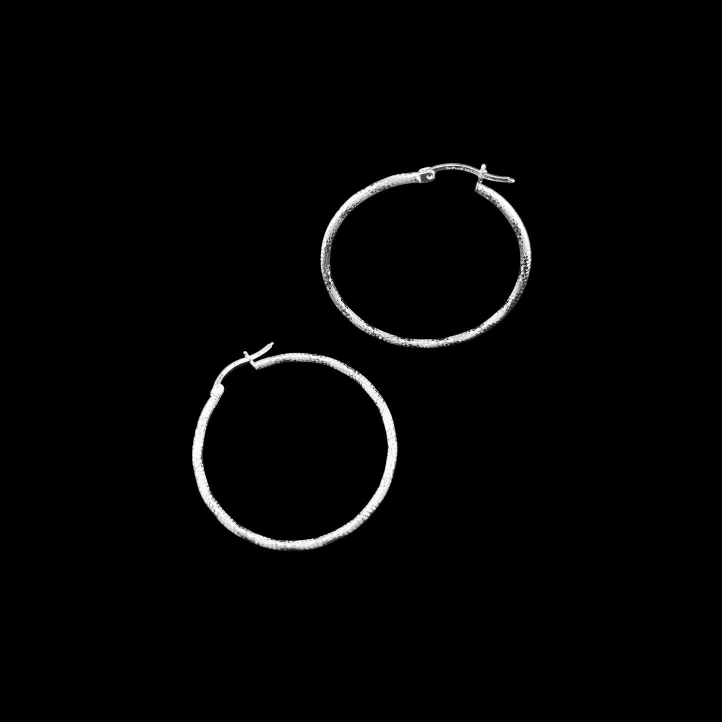 925 HOOP Silver Earrings Diamond Cut AD200CD