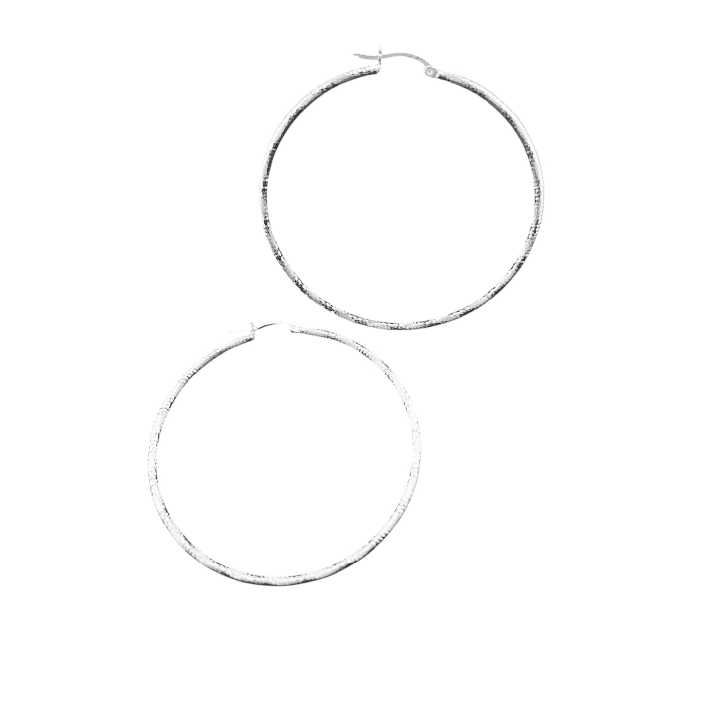 925 HOOP Silver Earrings Diamond Cut AD200CD