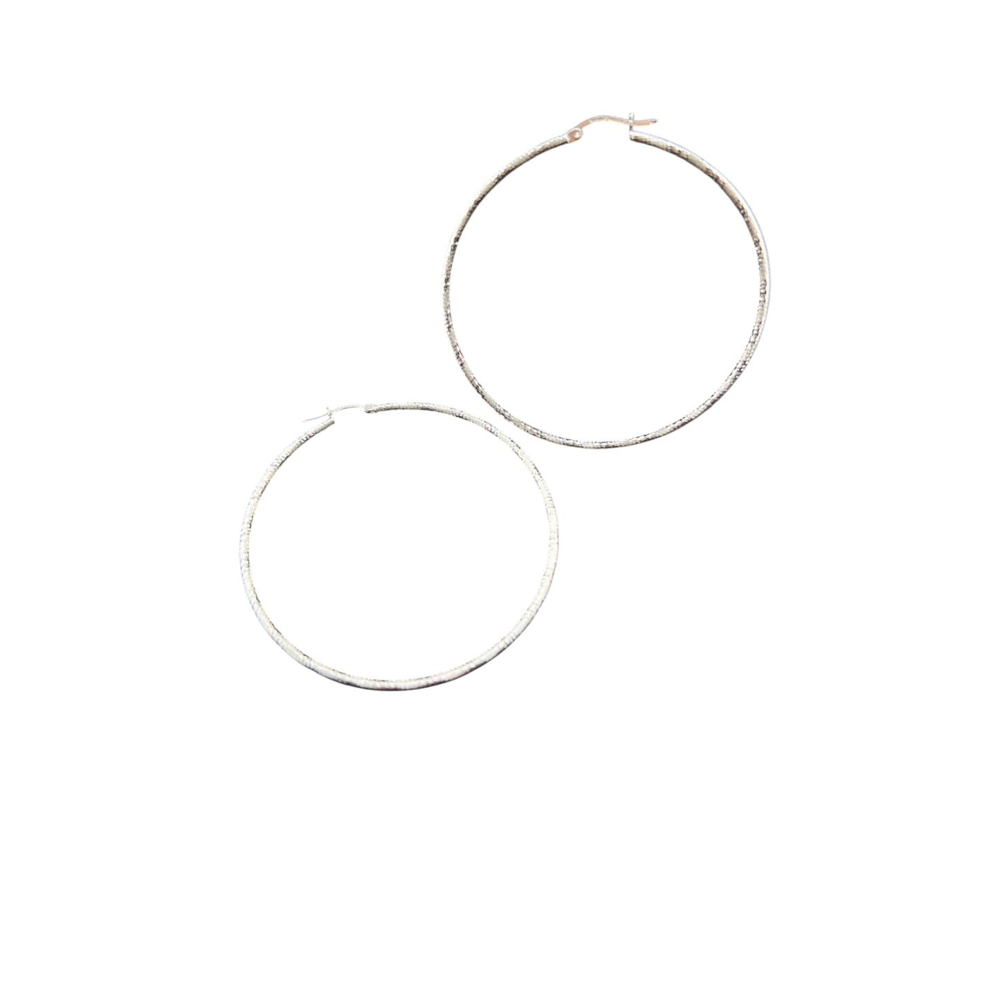 925 HOOP Silver Earrings Diamond Cut AD200CD
