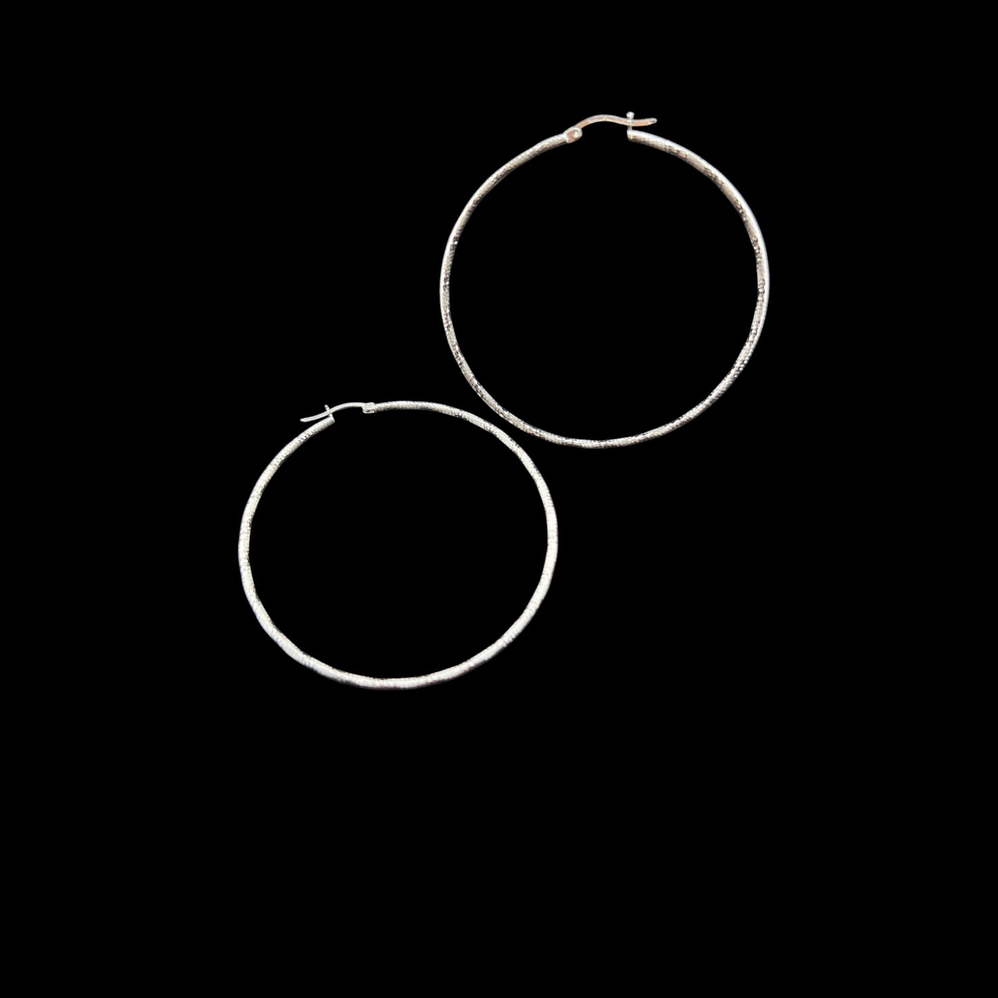 925 HOOP Silver Earrings Diamond Cut AD200CD
