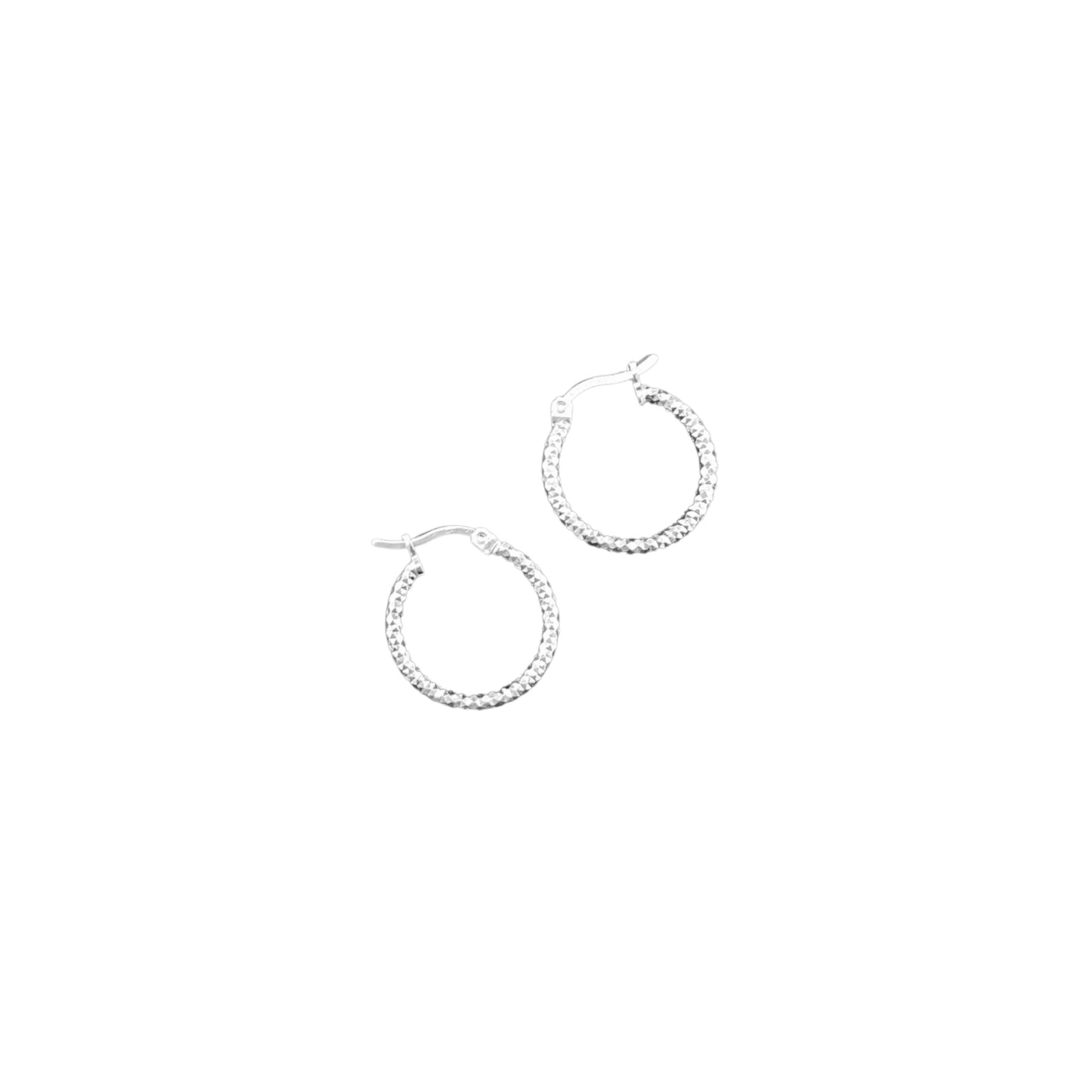 925 HOOP  Silver Earrings Diamond Cut AD200PN