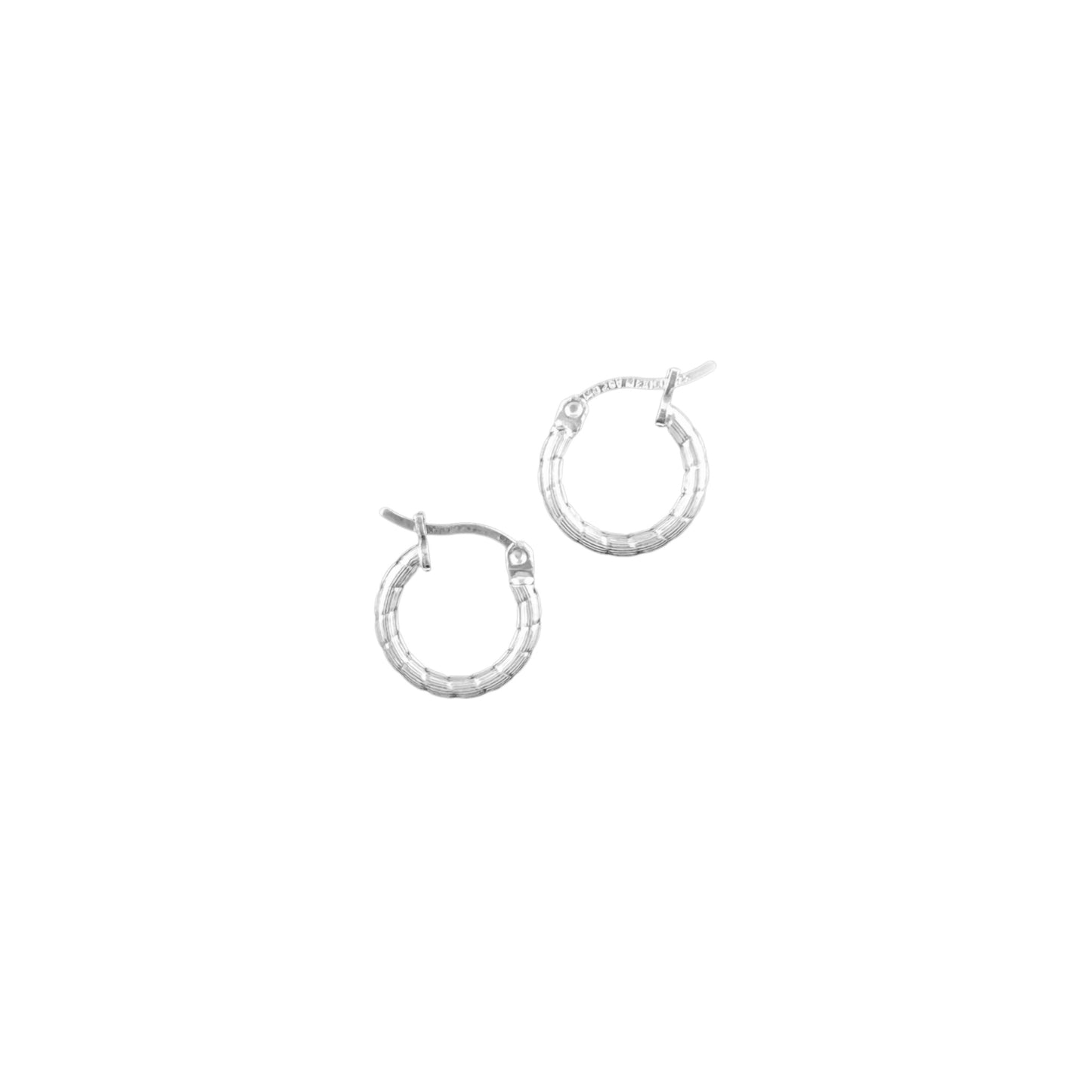 925 HOOP  Silver Earrings Diamond Cut AD200CT