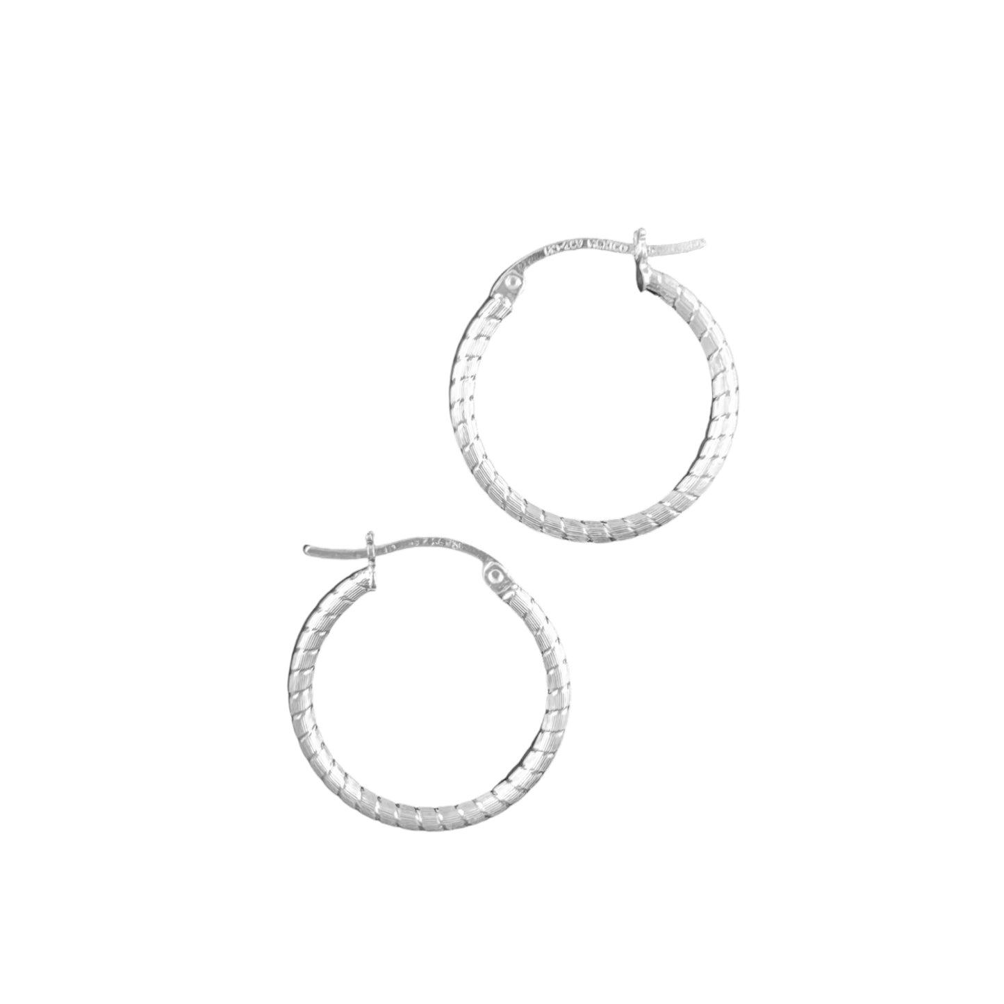 925 HOOP  Silver Earrings Diamond Cut AD200CT