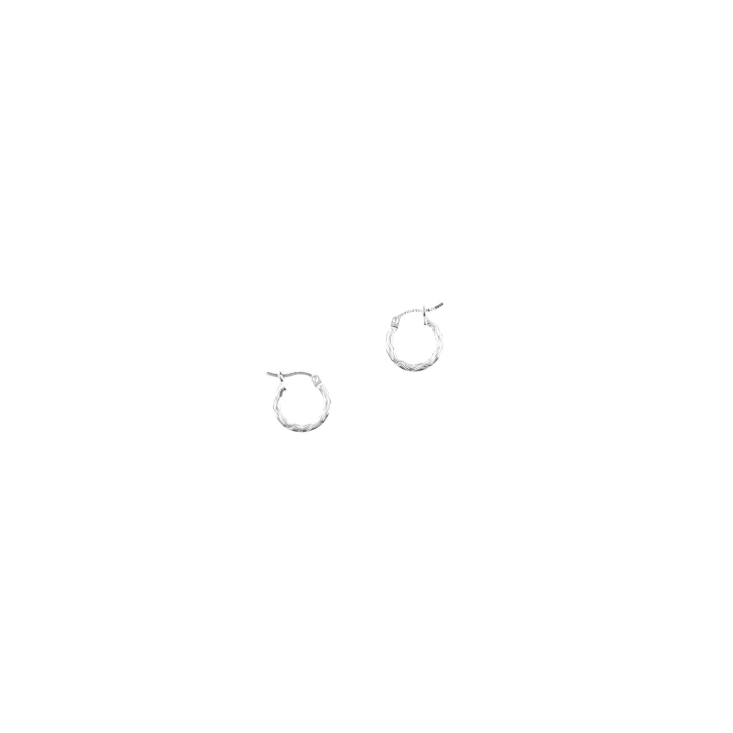 925 HOOP  Silver Earrings Diamond Cut AD200MT