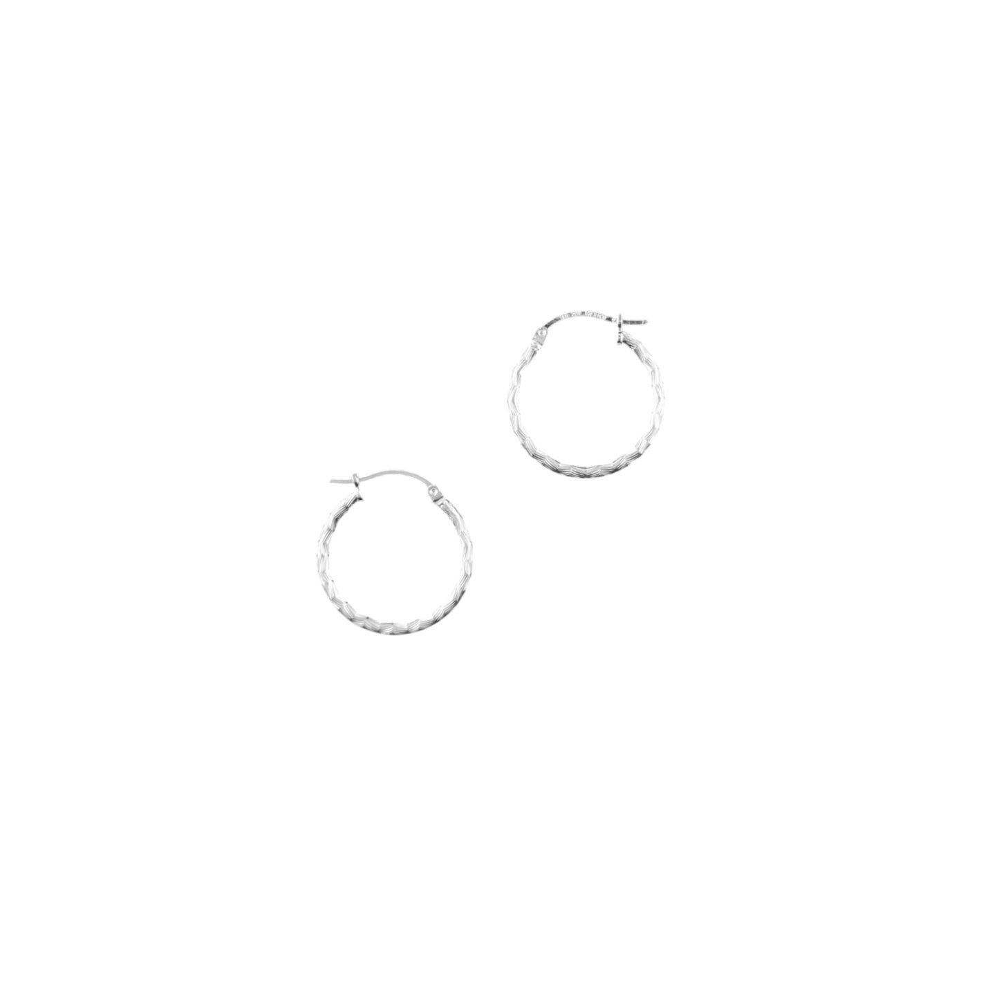 925 HOOP  Silver Earrings Diamond Cut AD200MT