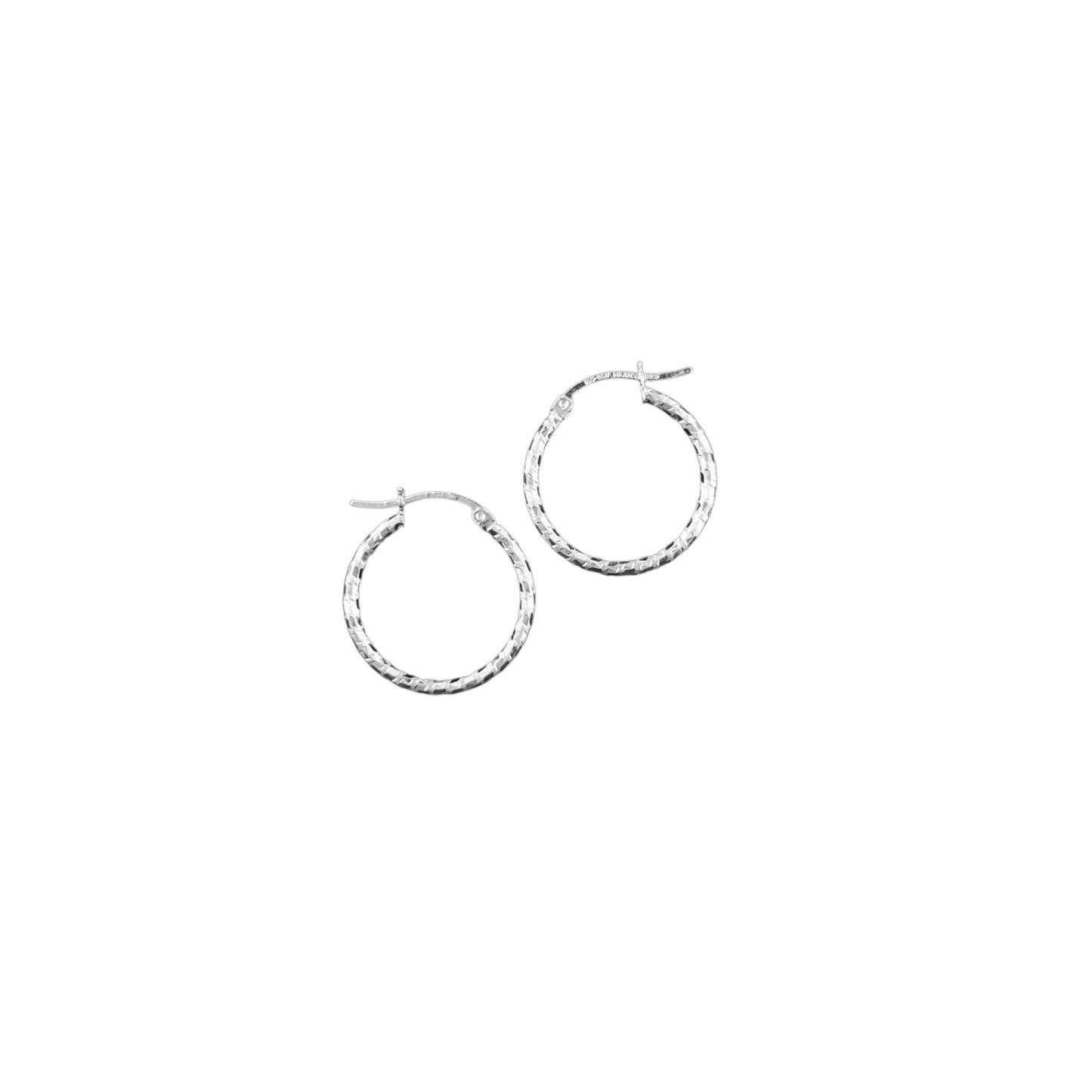 925 HOOP Silver Earrings Diamond Cut AD200CF