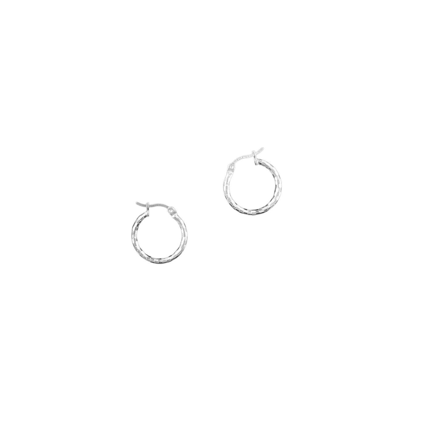 925 HOOP  Silver Earrings Diamond Cut AD200DM