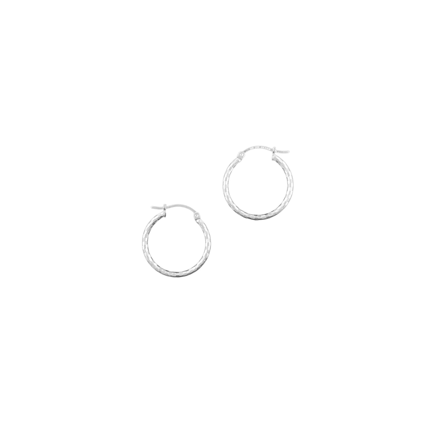 925 HOOP  Silver Earrings Diamond Cut AD200DM