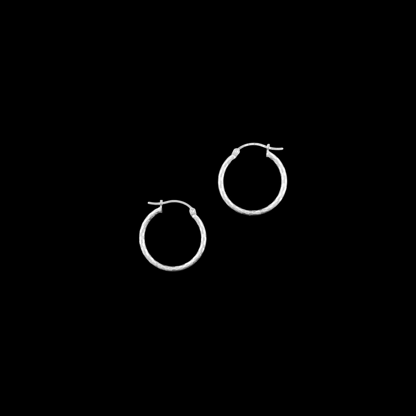 925 HOOP  Silver Earrings Diamond Cut AD200DM