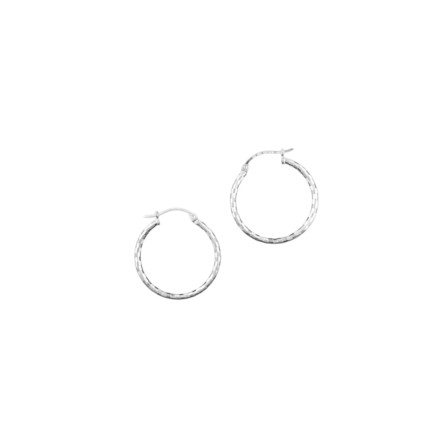 925 HOOP  Silver Earrings Diamond Cut AD200DM