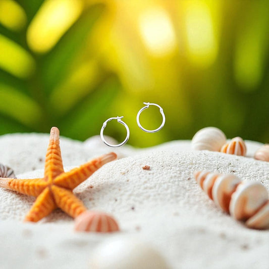 925 HOOP  Silver Earrings  AL035