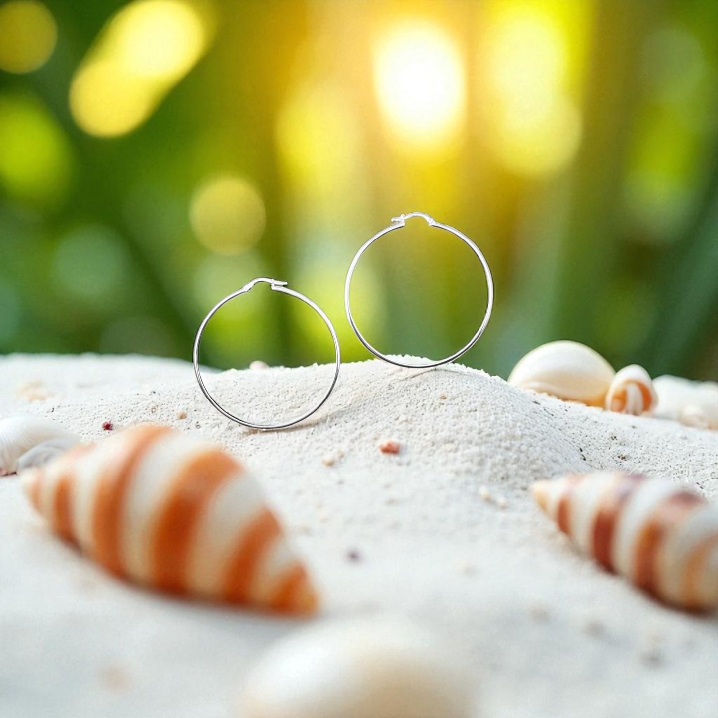 925 HOOP Silver Earrings  AL038