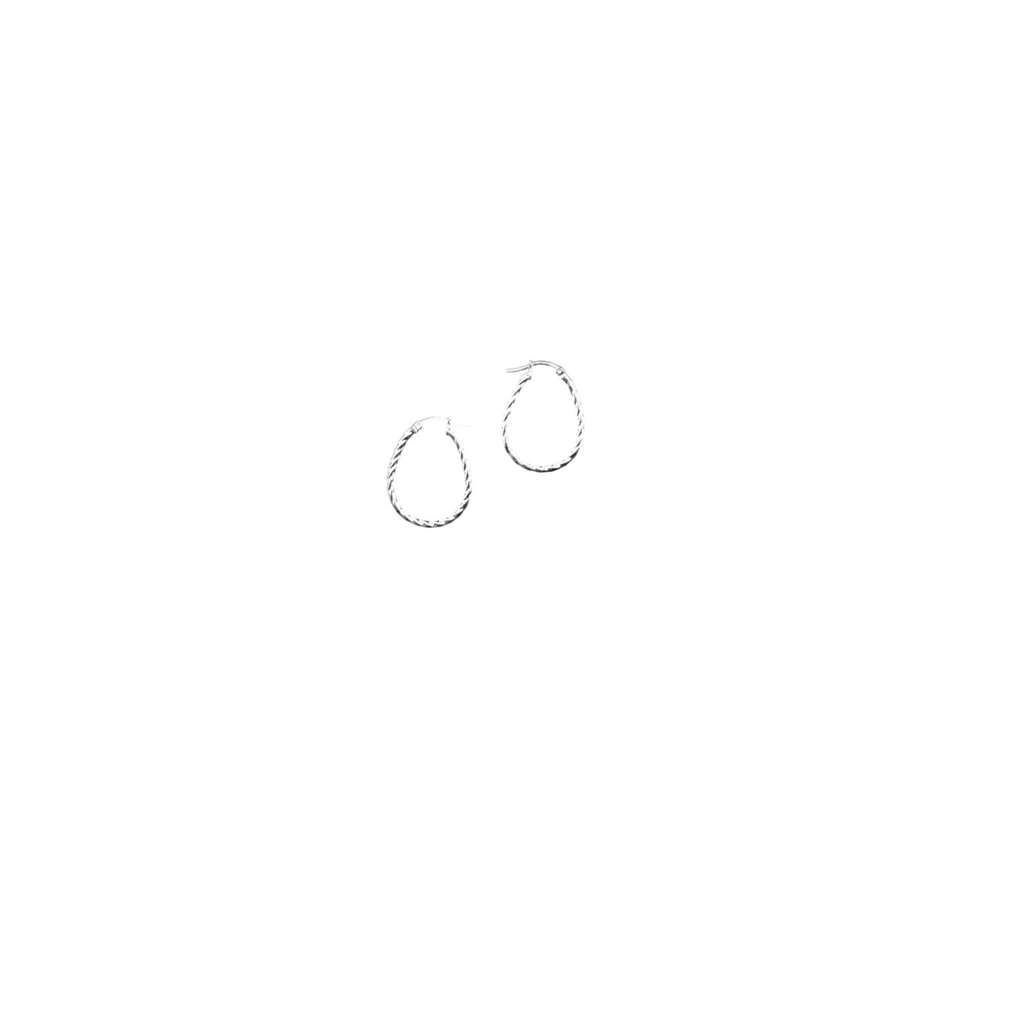 925 HOOP Oval  Rope Silver Earrings AL067OV