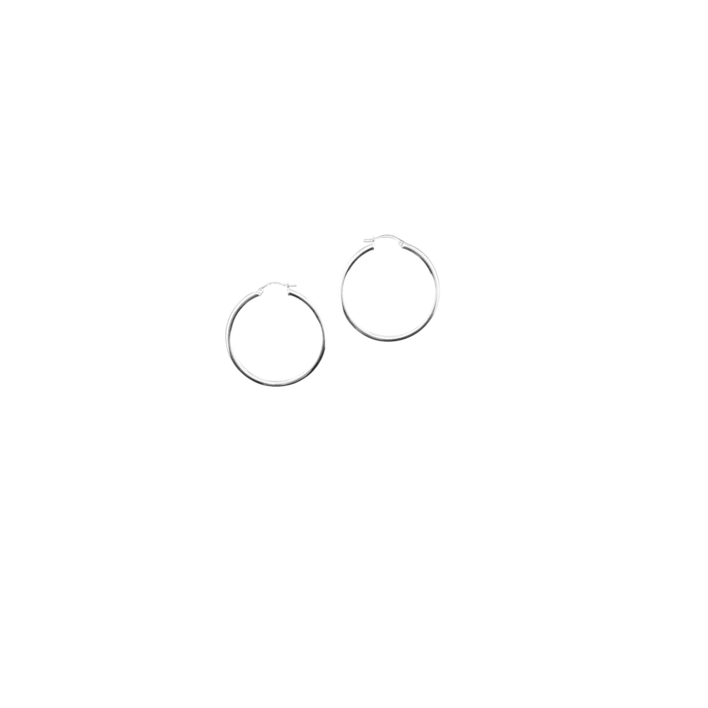 925 HOOP Round Silver Earrings AL044