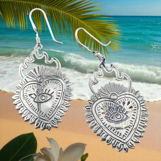 Corazon Cincelado drop earrings