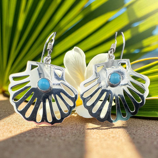Concha c/Turquesa drop earrings