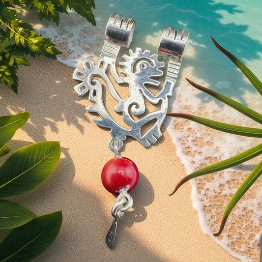 Chango Maya Chico c/red stone pendant