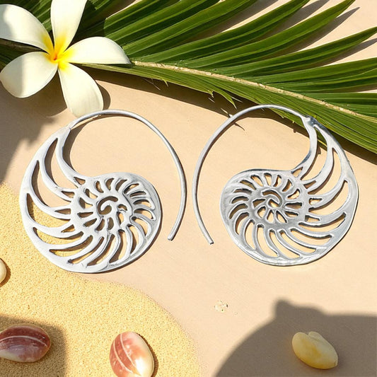 Nautilus Spiral Earrings 30mm