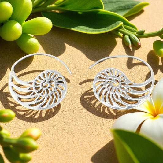 Nautilus Spiral Earrings 28mm