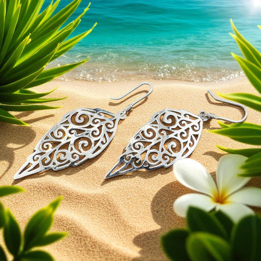 Filigree Leaf Drop Earrings