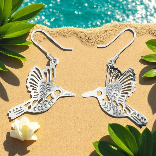 Hummingbird Outline Drop Earrings