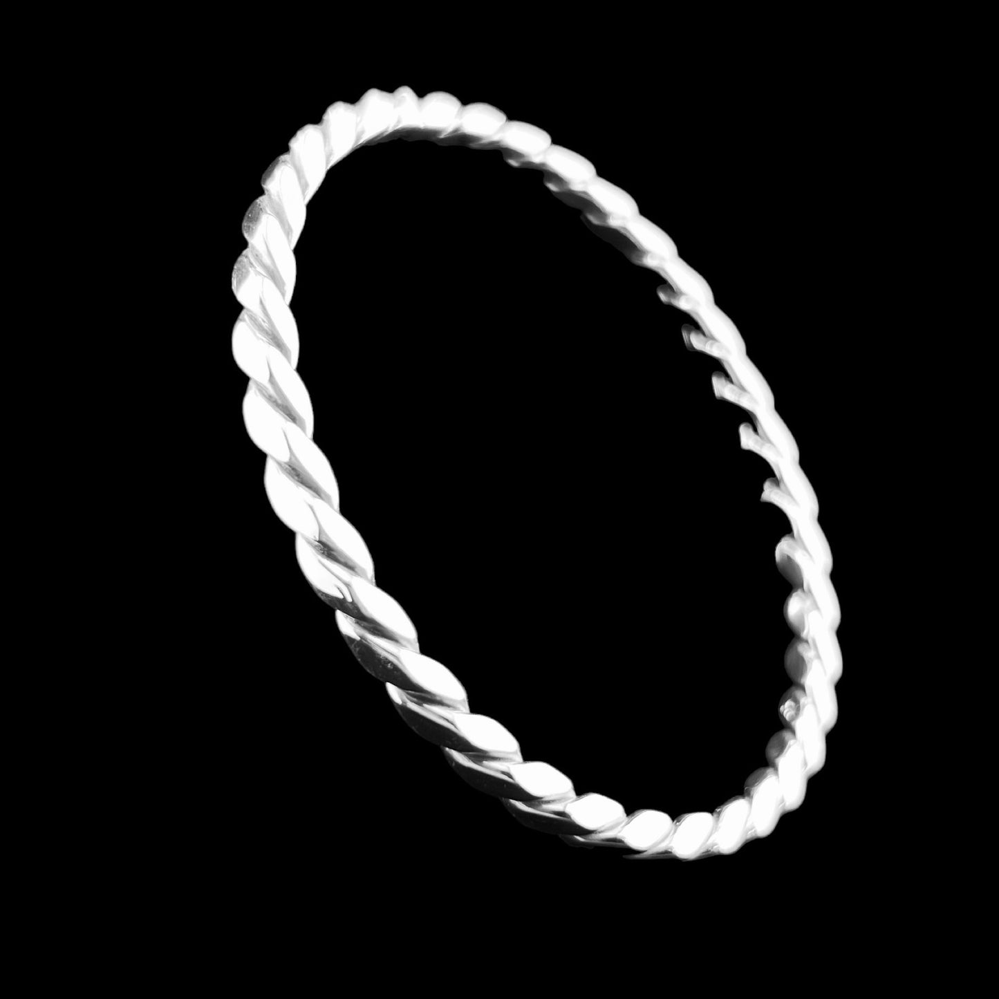 Sterling Silver .925 Bangle Bracelet 70mmx4mm Rope