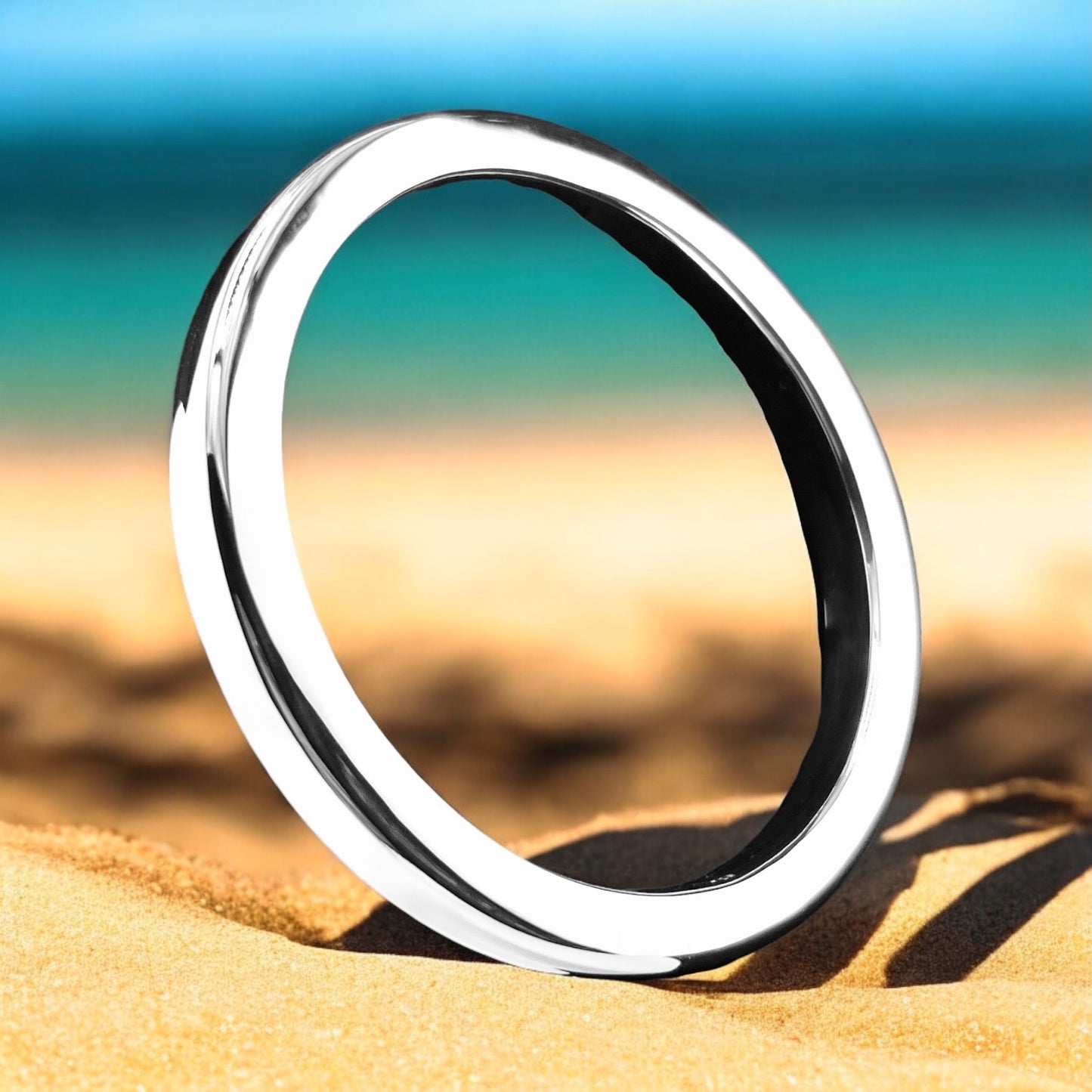 Sterling Silver .925 Bangle Bracelet 70mmx7mm Round Box Smooth
