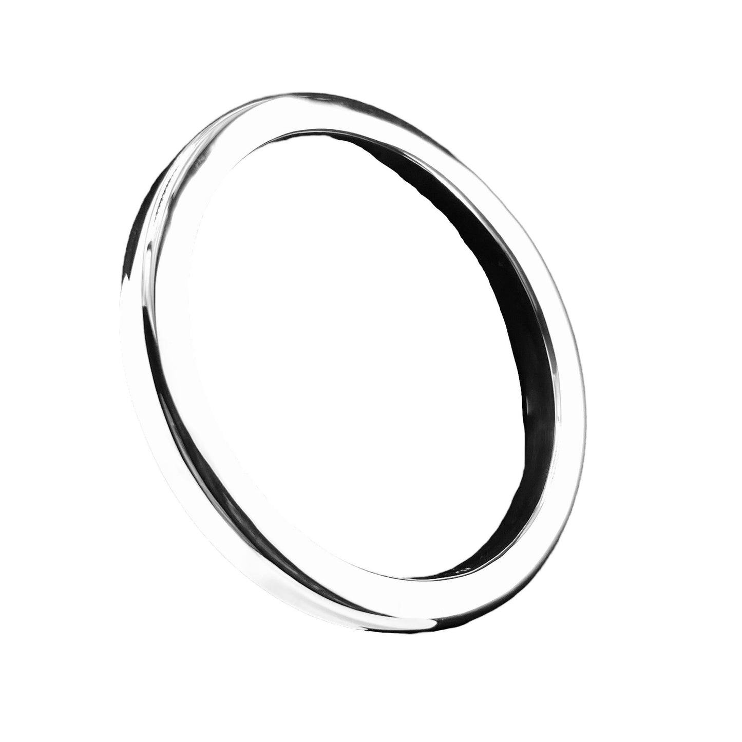 Sterling Silver .925 Bangle Bracelet 70mmx7mm Round Box Smooth