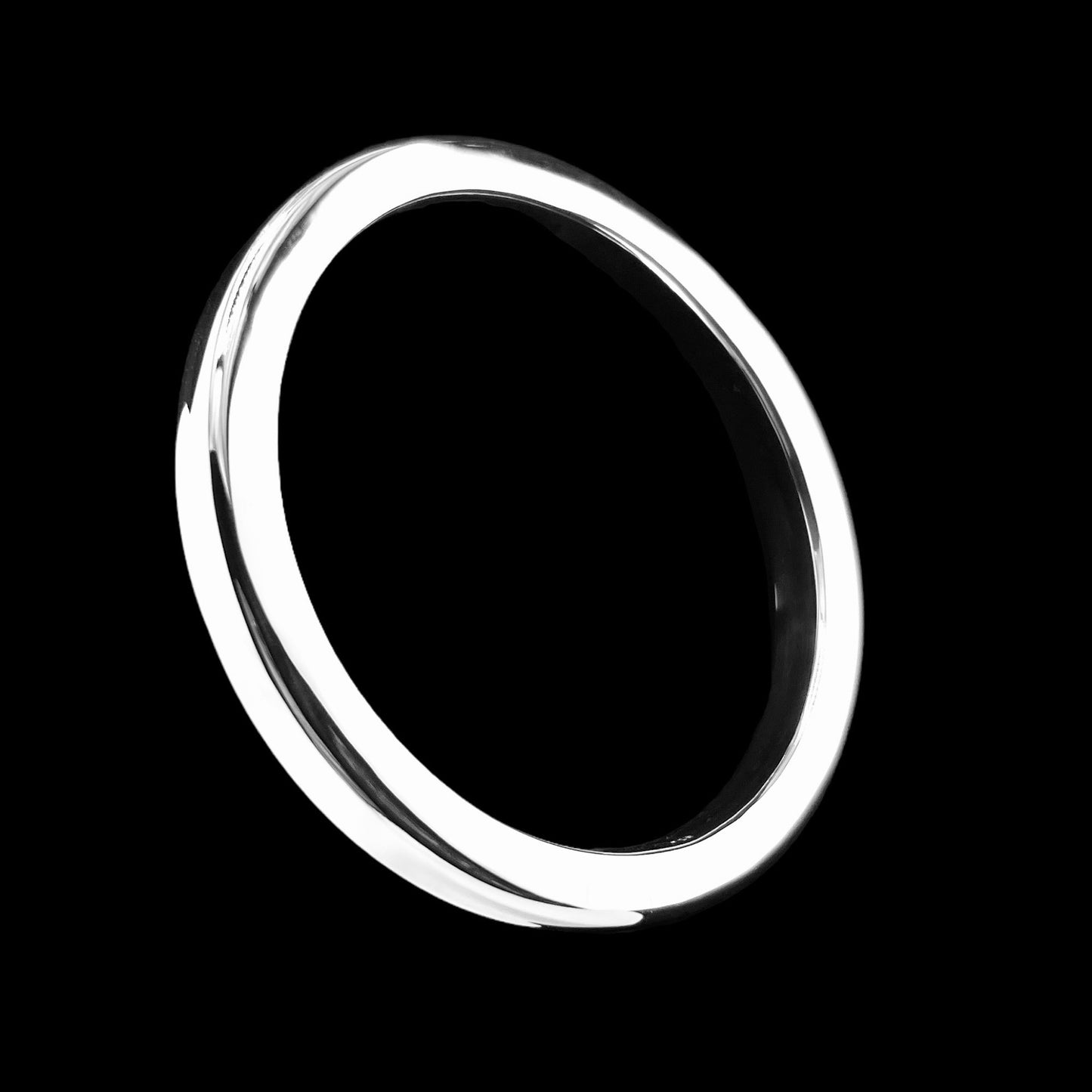 Sterling Silver .925 Bangle Bracelet 70mmx7mm Round Box Smooth