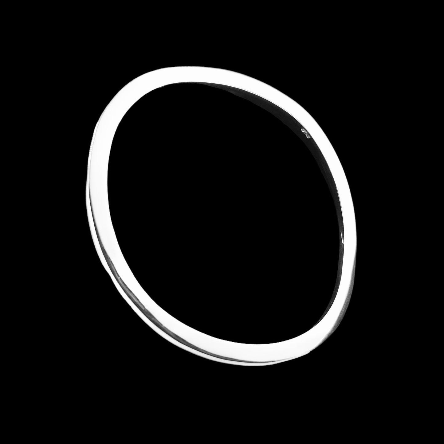 Sterling Silver .925 Bangle Bracelet 70mmx2mm Slight Undulating smooth