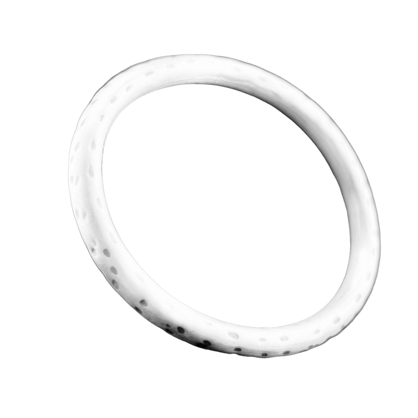 Sterling Silver .925 Bangle Bracelet 70mmx7mm Satin Pocked Oval