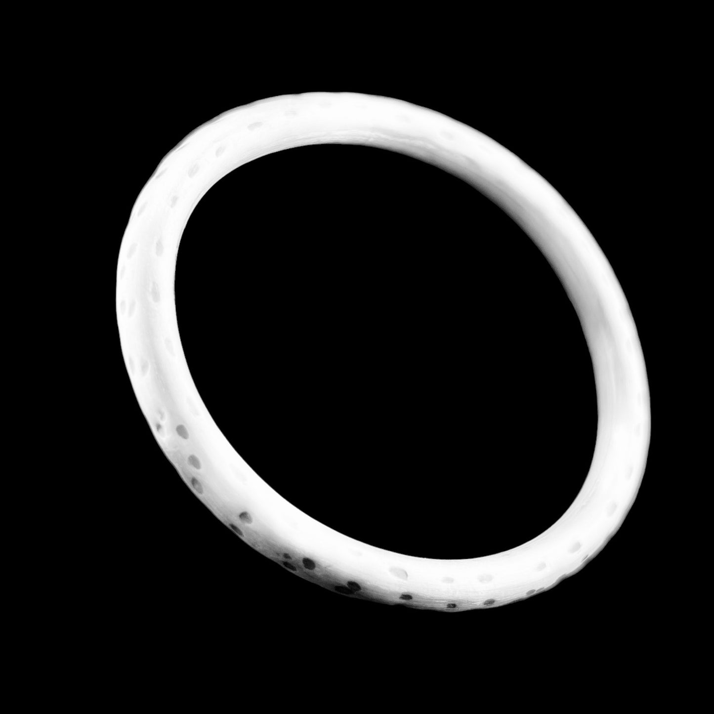 Sterling Silver .925 Bangle Bracelet 70mmx7mm Satin Pocked Oval