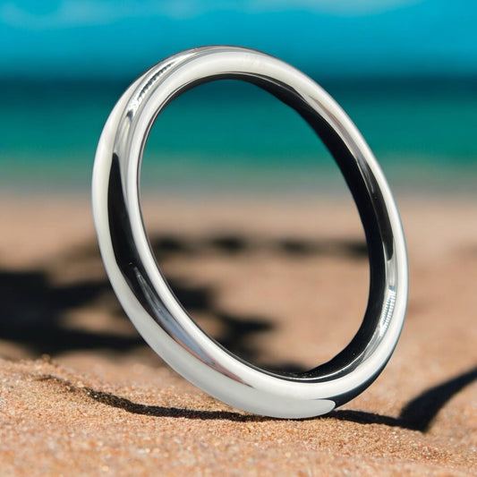 Sterling Silver .925 Bangle Bracelet 75mmx10mm Oval Smooth Box