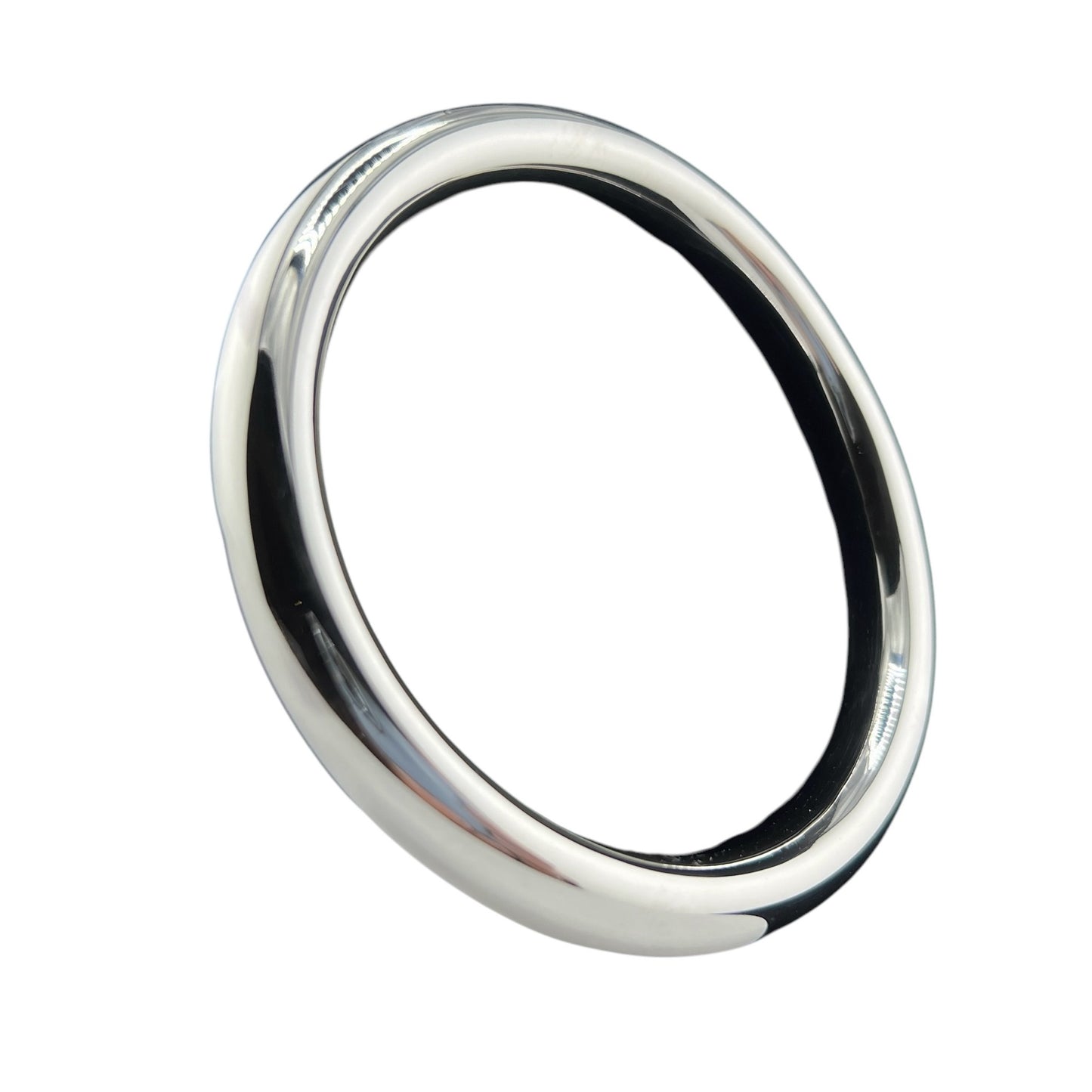 Sterling Silver .925 Bangle Bracelet 75mmx10mm Oval Smooth Box
