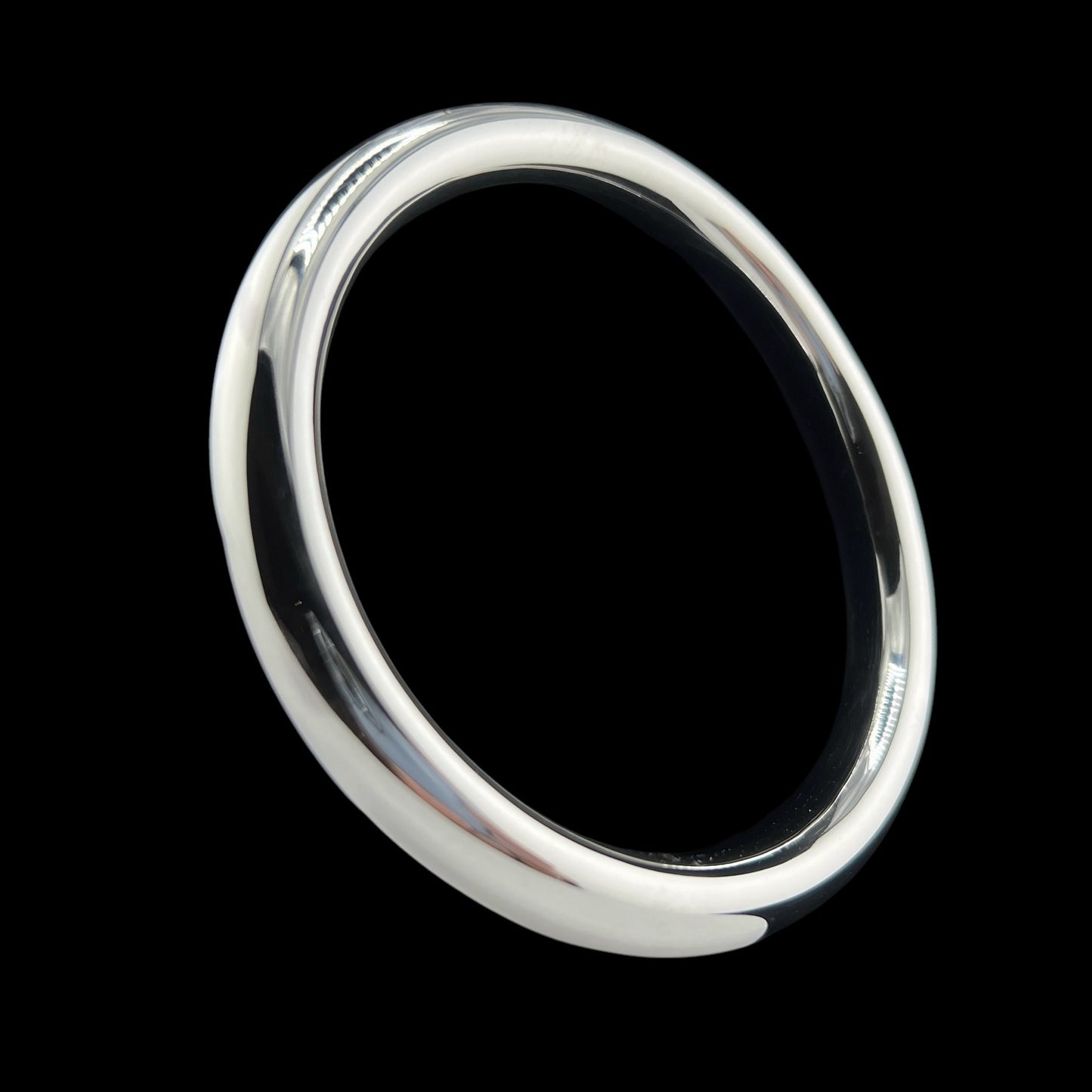 Sterling Silver .925 Bangle Bracelet 75mmx10mm Oval Smooth Box