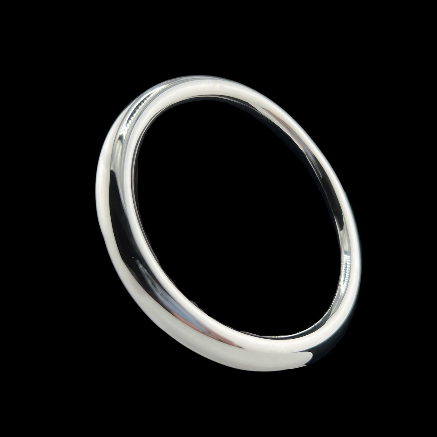 Sterling Silver .925 Bangle Bracelet 70mmx10mm Smooth Oval Box