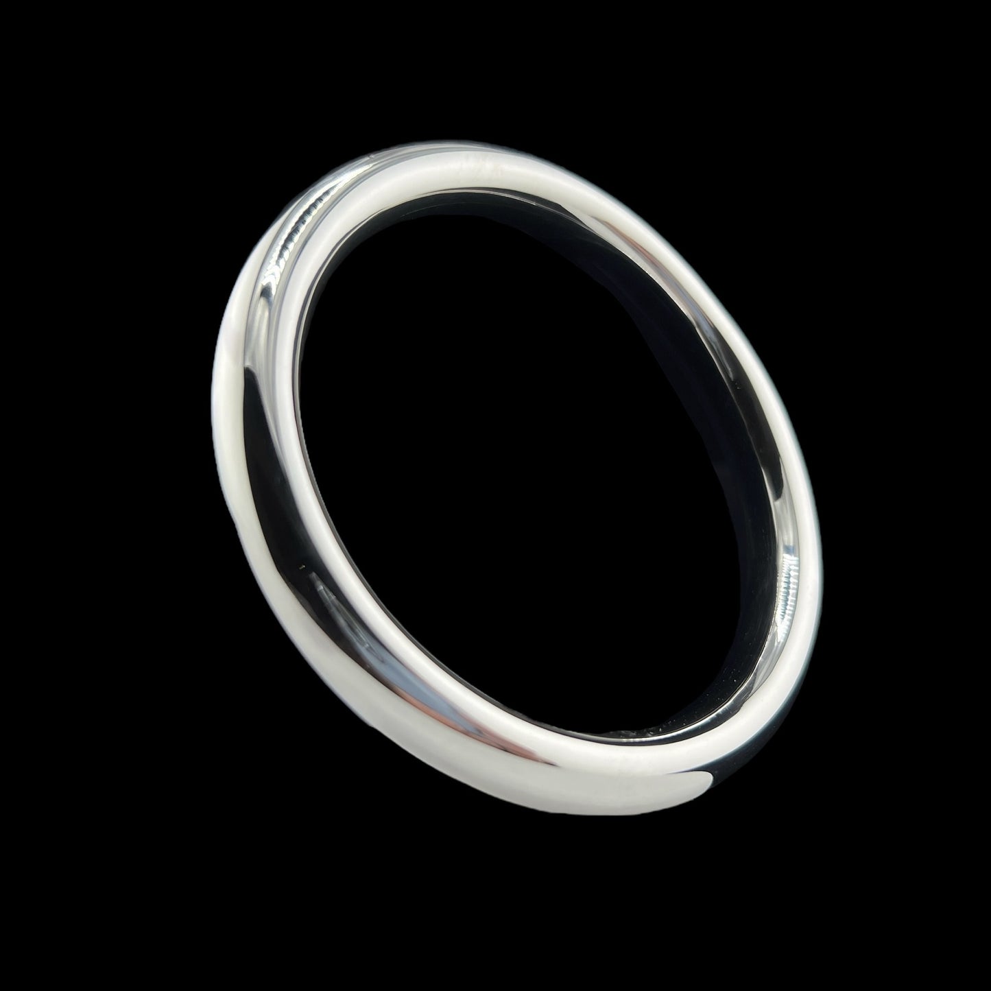 Sterling Silver .925 Bangle Bracelet 70mmx8mm Round Smooth