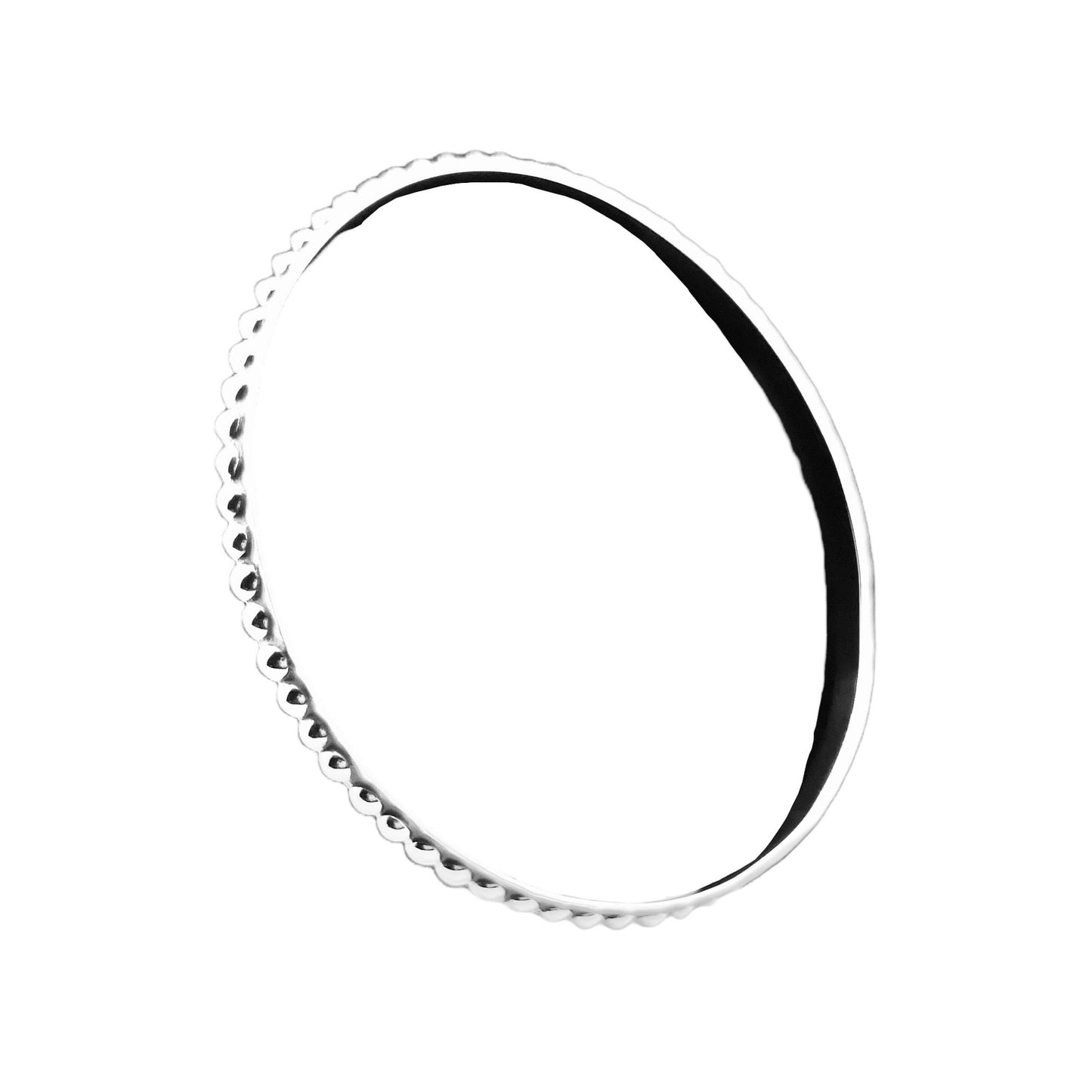 Sterling Silver .925 Bangle Bracelet 65mmx3mm Bolitas