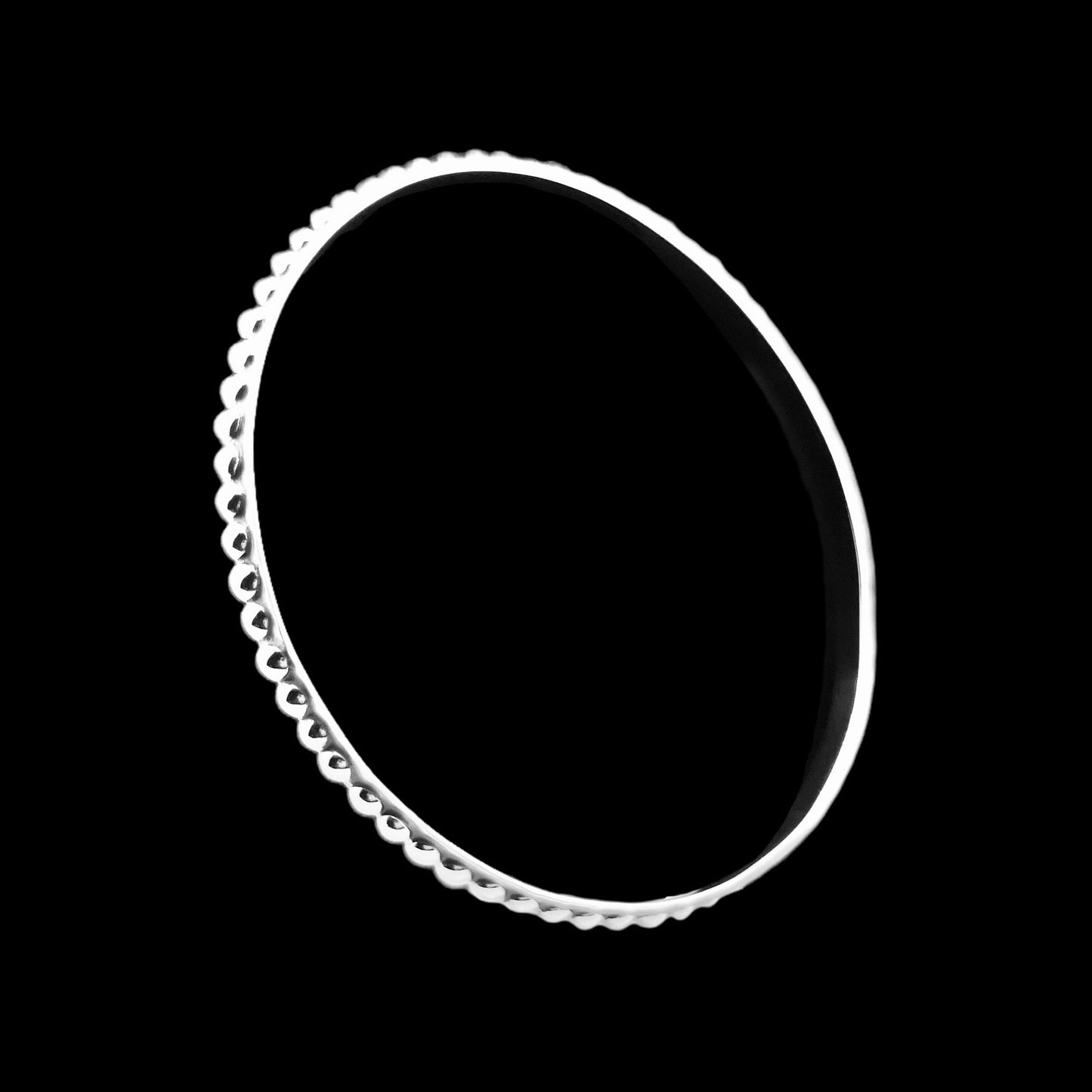 Sterling Silver .925 Bangle Bracelet 65mmx3mm Bolitas