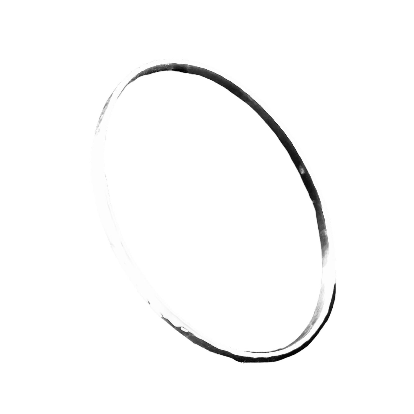 Sterling Silver .925 Bangle Bracelet 68mmx2mm flat Hammered