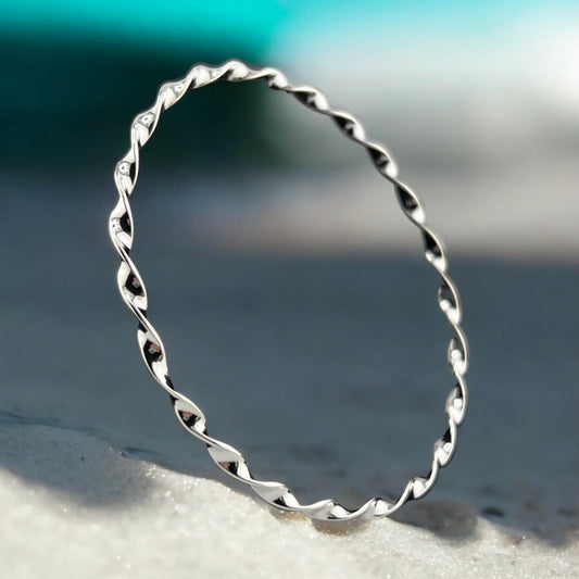 Sterling Silver .925 Bangle Bracelet 70mmx2mm Rope