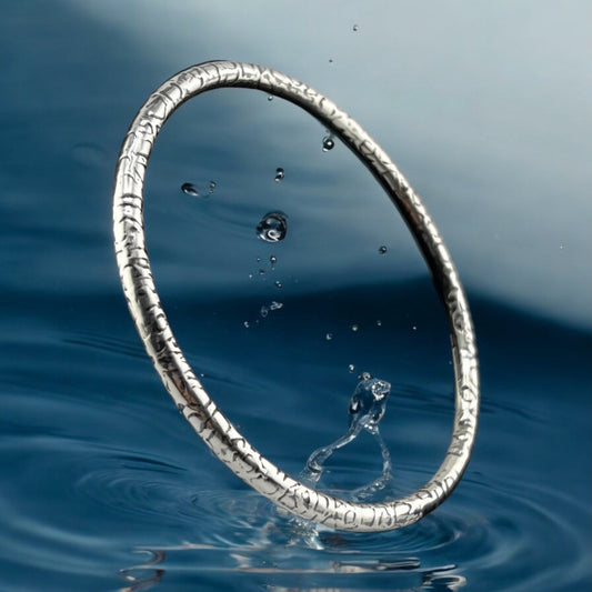 Sterling Silver .925 Bangle Bracelet 70mmx3mm Leopard Pattern