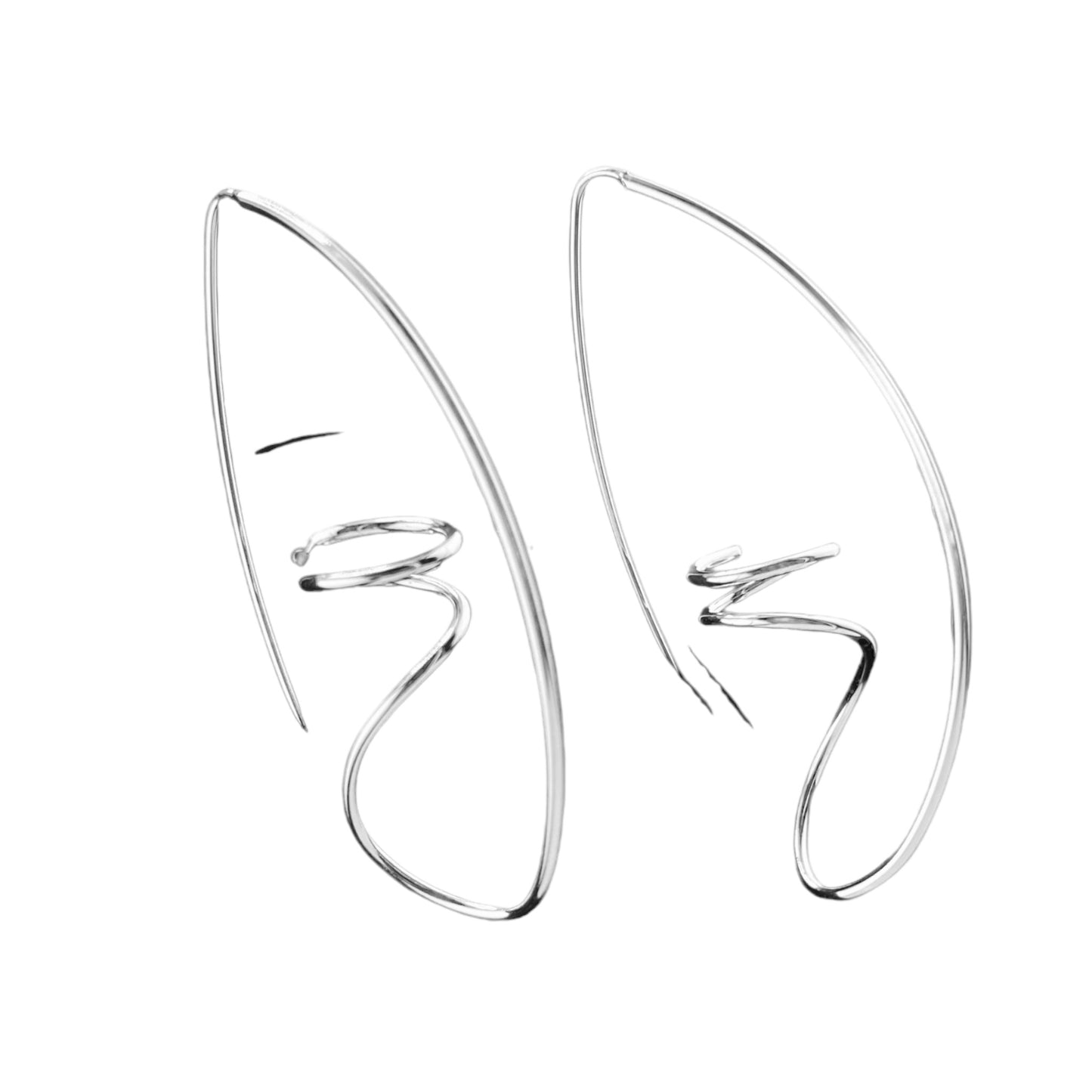 Sterling Silver .925 One Strand Continuouse Strand Earrings