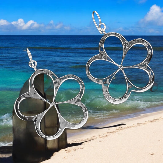 Sterling Silver .925 HOOK Earrings 40mm Daisy Flower