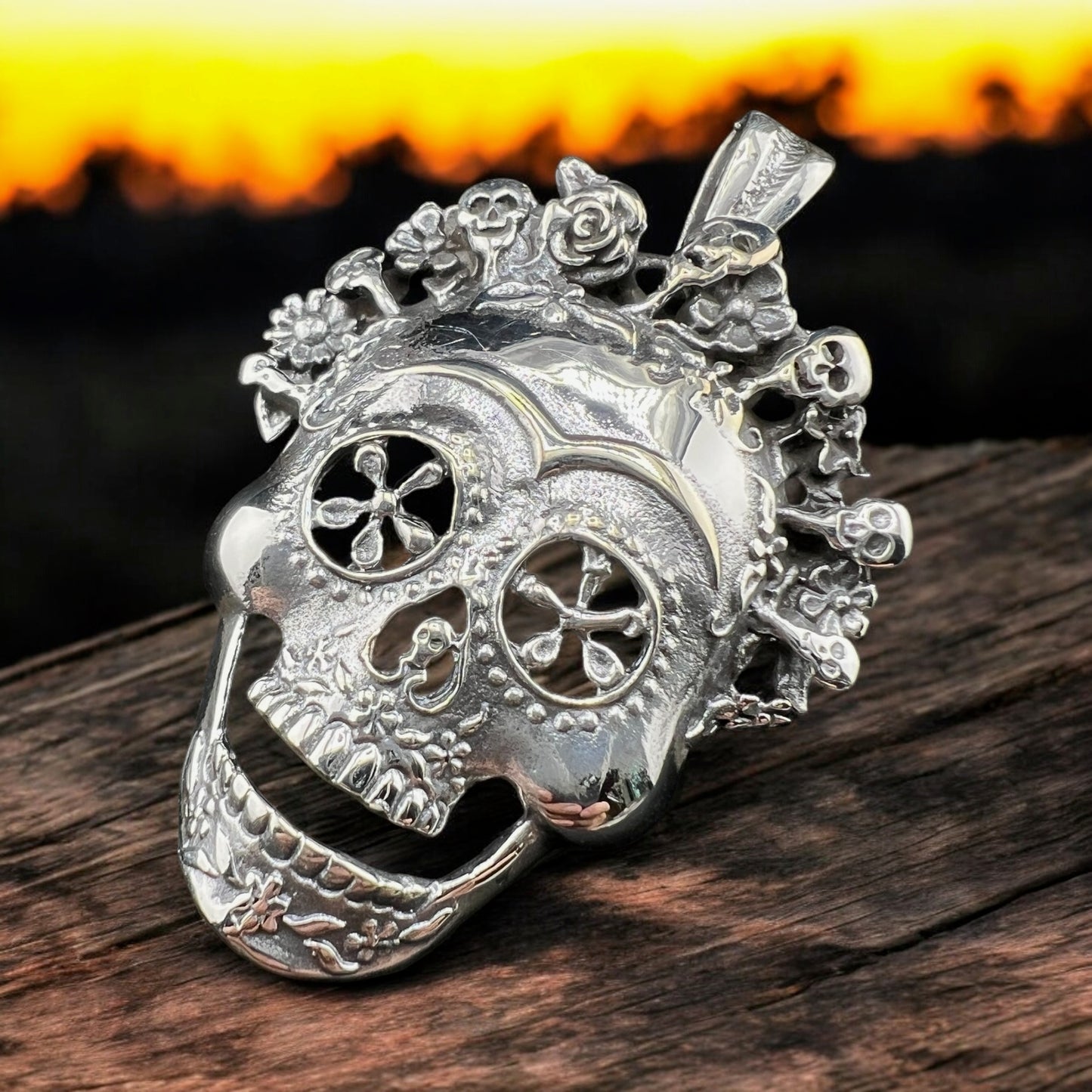 .925 Silver Pendant Skull 35mm x 50mm