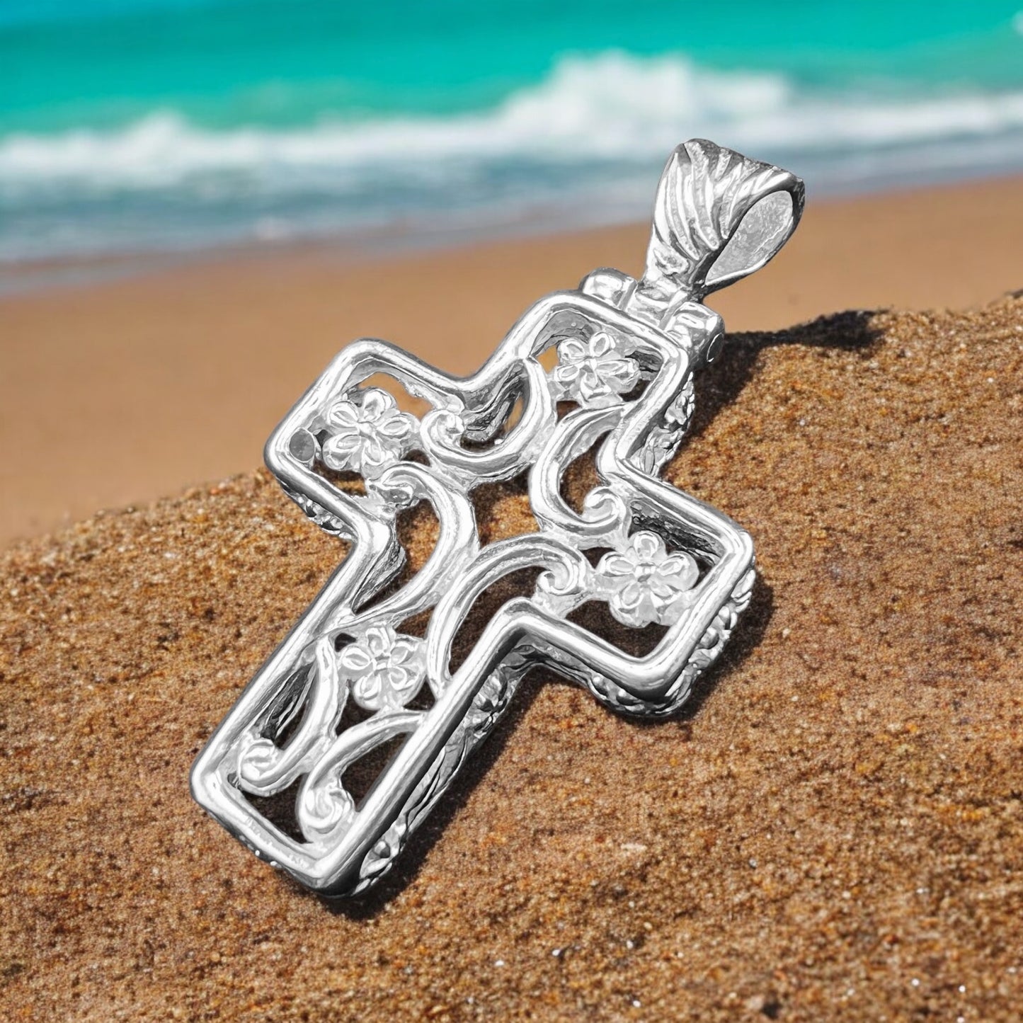.925 Silver Pendant CROSS 25mm x 45mm