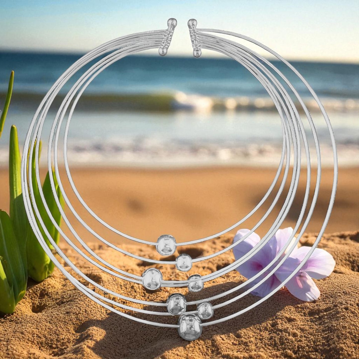 Multi-Strand Choker w/Beads