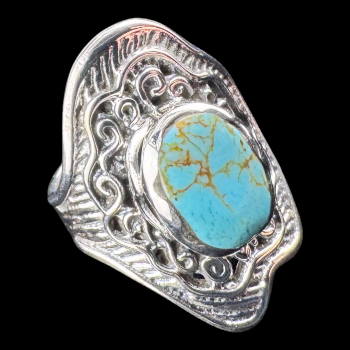 Patterned Ring w/Turquoise