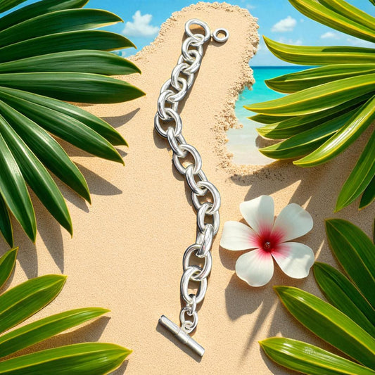 Oval Link Chain Bracelet 8in