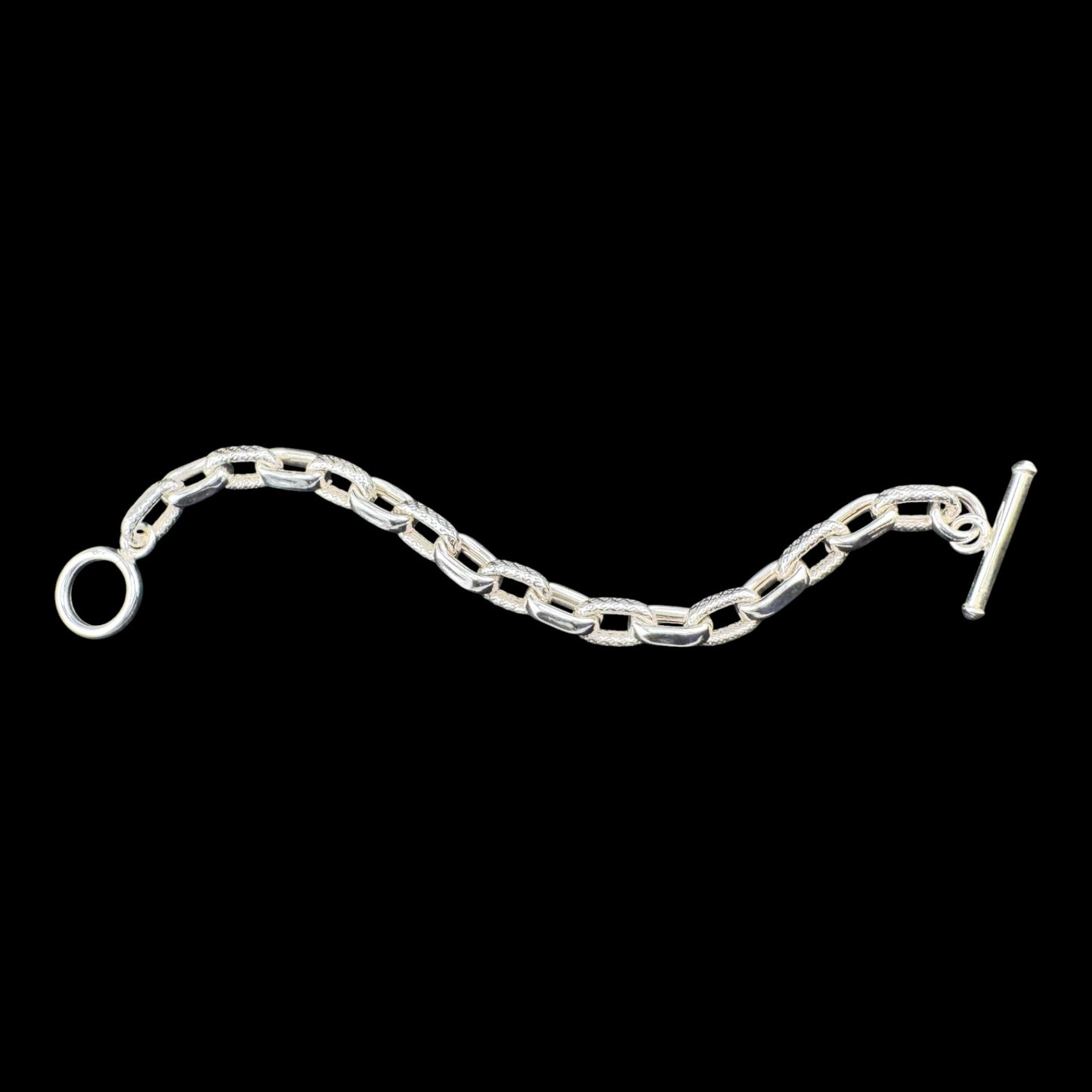 Textured Ovals Chain Bracelet
